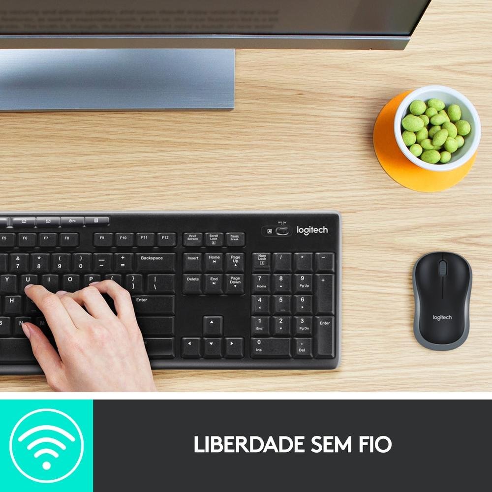 Combo Teclado e Mouse sem fio ( Balão.info) MK270 com Teclas de Mídia de Fácil Acesso, Conexão USB, Pilhas Inclusas e Layout ( Balão.info) -920-( Balão.info - foto 7