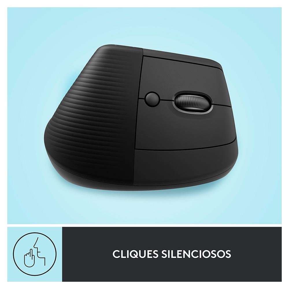Mouse Sem Fio Logitech Lift, 4000 DPI, 6 Botões, Bluetooth, Ergonômico, USB, Grafite - 910-006466 - view 14