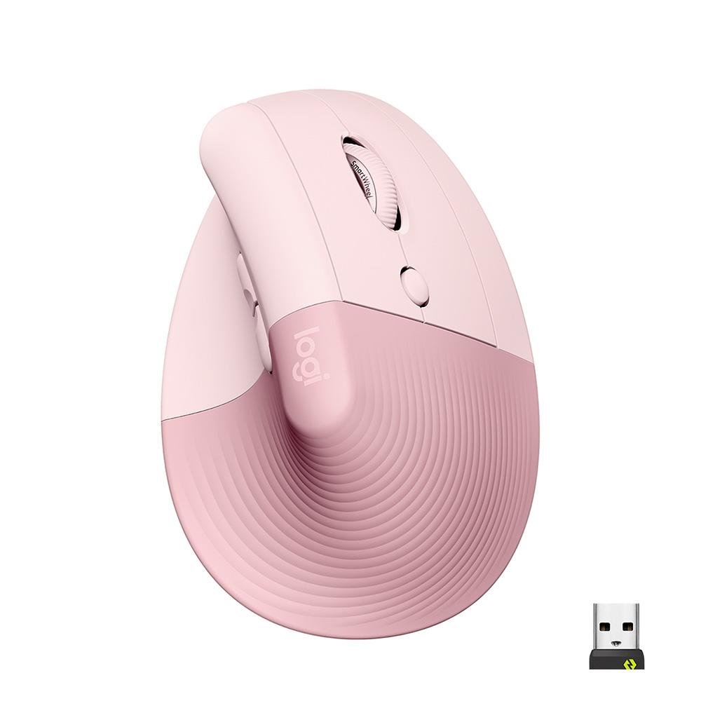 Mouse Sem Fio Logitech Lift, 4000 DPI, 6 Botões, Bluetooth, Ergonômico, USB, Rose - 910-006472 - view 19
