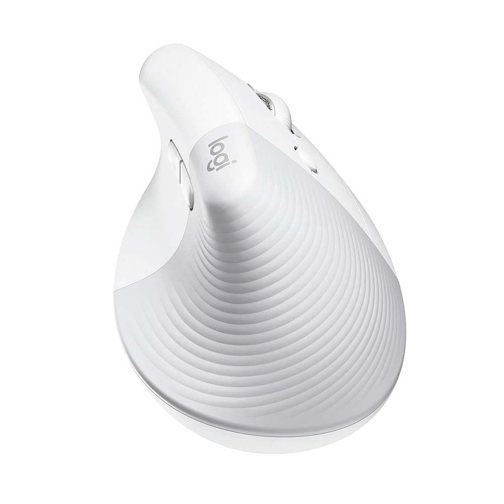 Imagem 2 de 23 do produto Mouse Sem Fio Logitech Lift, 4000 DPI, 6 Botões, Bluetooth, Ergonômico, USB, Branco - 910-006469