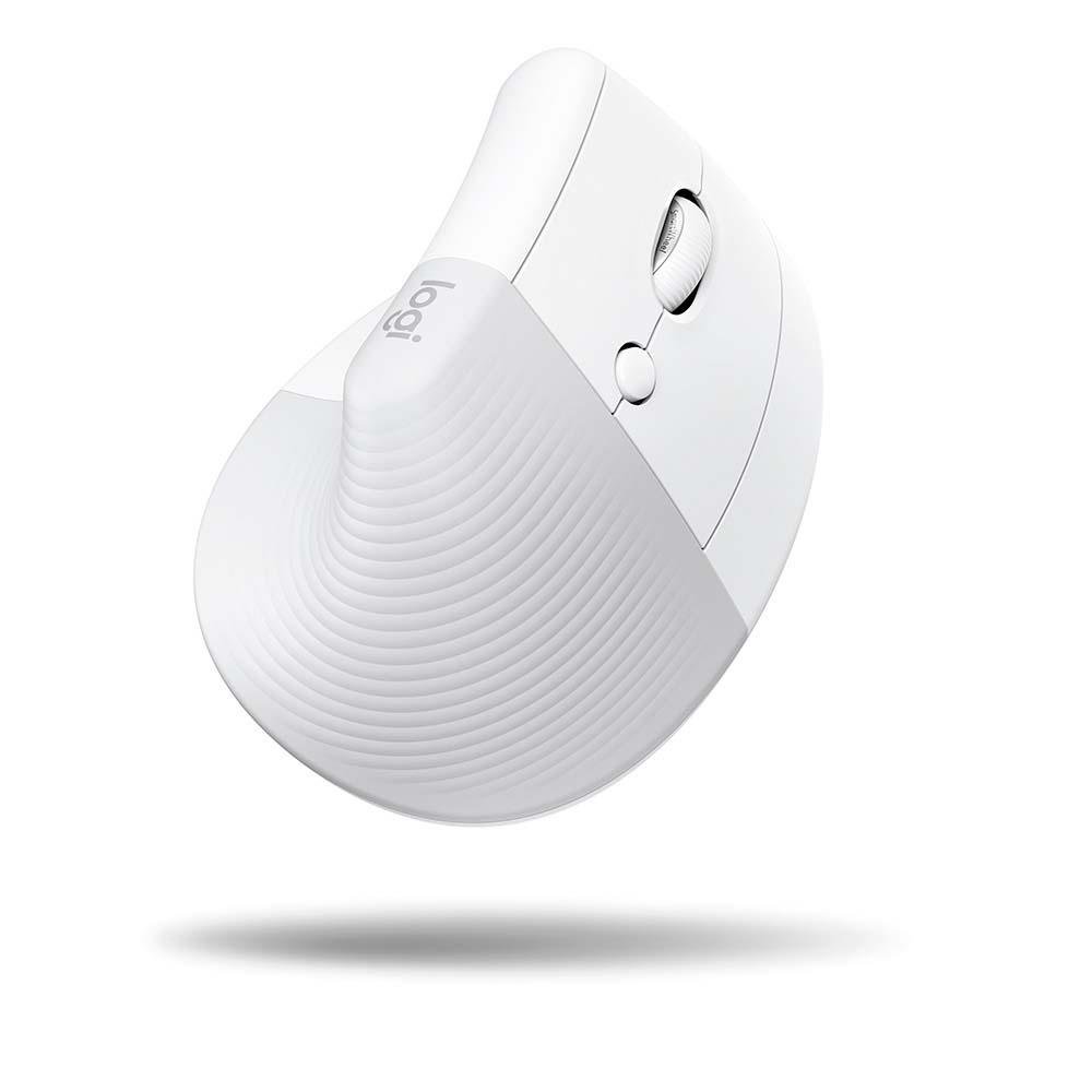 Imagem 4 de 23 do produto Mouse Sem Fio Logitech Lift, 4000 DPI, 6 Botões, Bluetooth, Ergonômico, USB, Branco - 910-006469