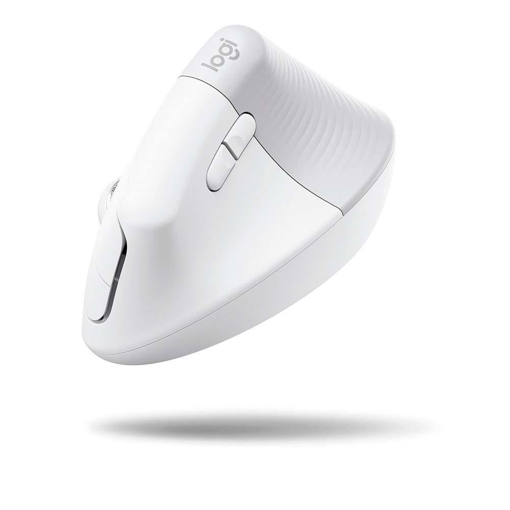 Imagem 8 de 23 do produto Mouse Sem Fio Logitech Lift, 4000 DPI, 6 Botões, Bluetooth, Ergonômico, USB, Branco - 910-006469