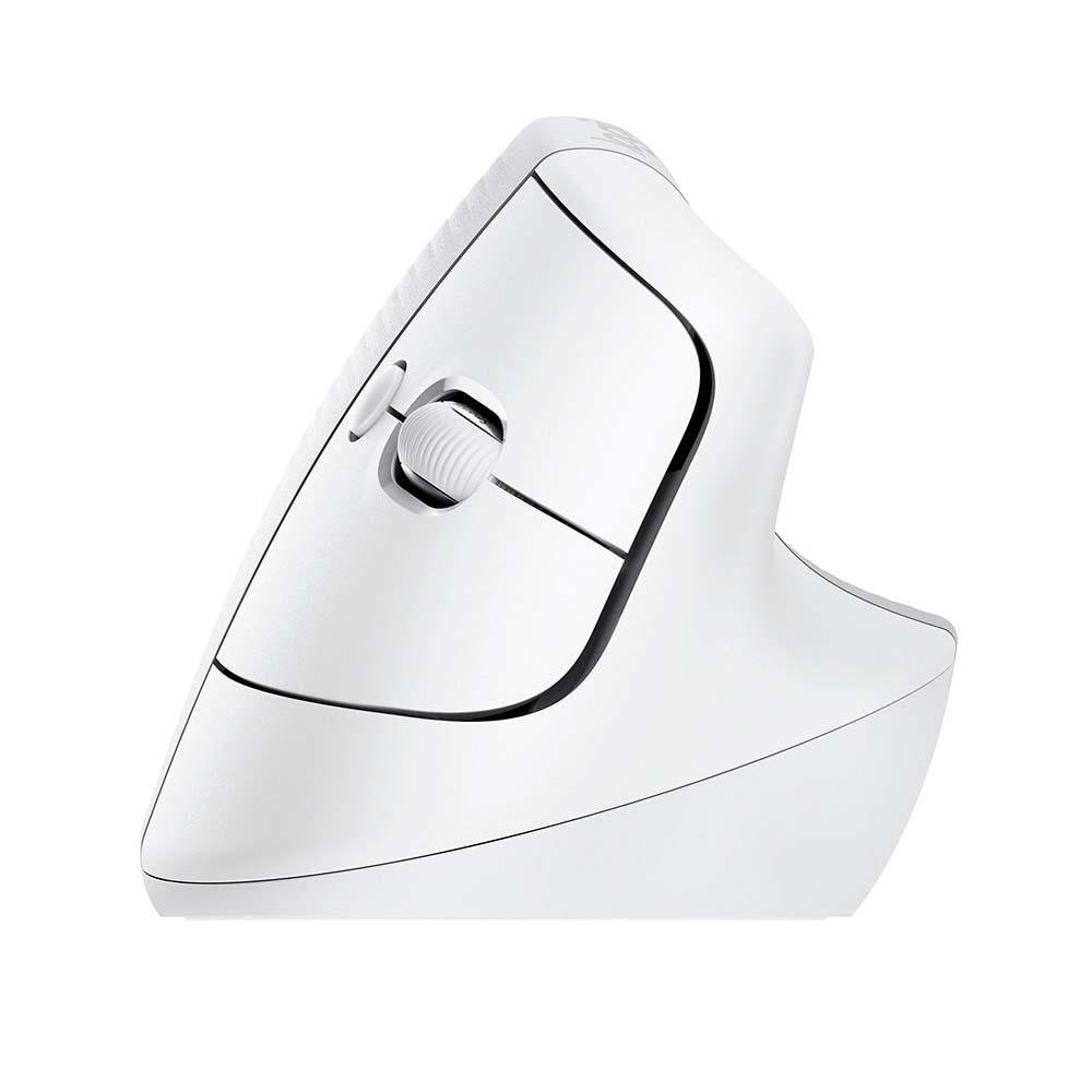 Imagem 12 de 23 do produto Mouse Sem Fio Logitech Lift, 4000 DPI, 6 Botões, Bluetooth, Ergonômico, USB, Branco - 910-006469