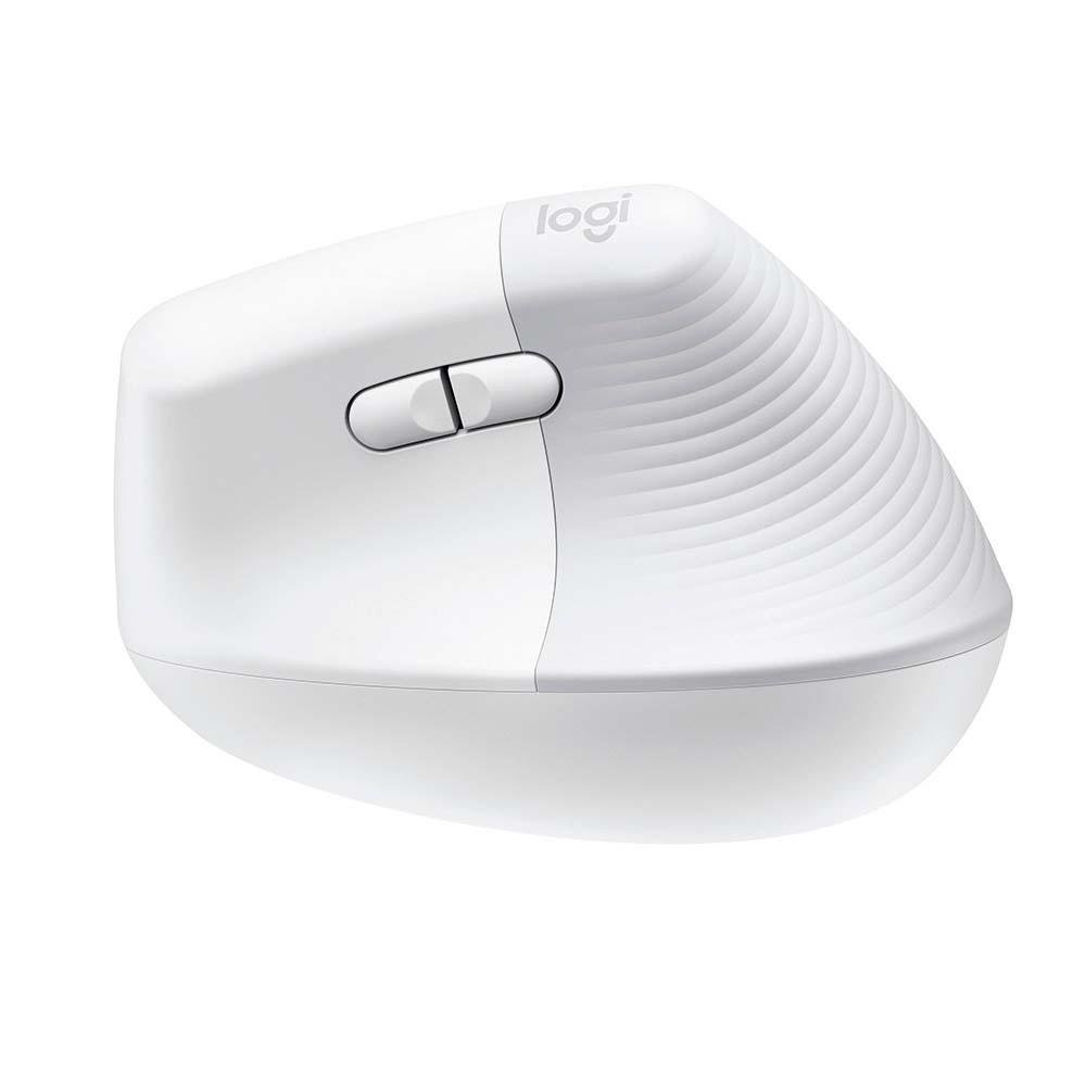 Imagem 10 de 23 do produto Mouse Sem Fio Logitech Lift, 4000 DPI, 6 Botões, Bluetooth, Ergonômico, USB, Branco - 910-006469
