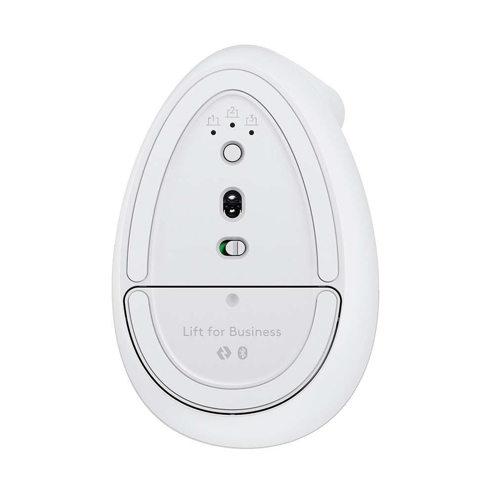 Imagem 13 de 23 do produto Mouse Sem Fio Logitech Lift, 4000 DPI, 6 Botões, Bluetooth, Ergonômico, USB, Branco - 910-006469
