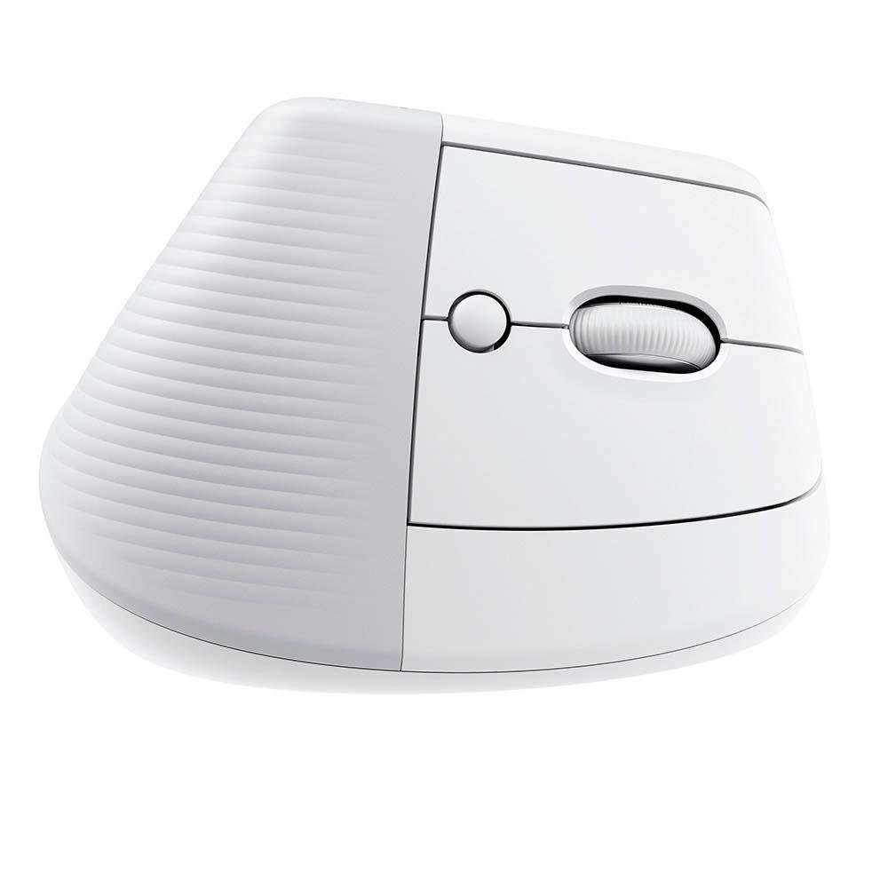 Imagem 9 de 23 do produto Mouse Sem Fio Logitech Lift, 4000 DPI, 6 Botões, Bluetooth, Ergonômico, USB, Branco - 910-006469