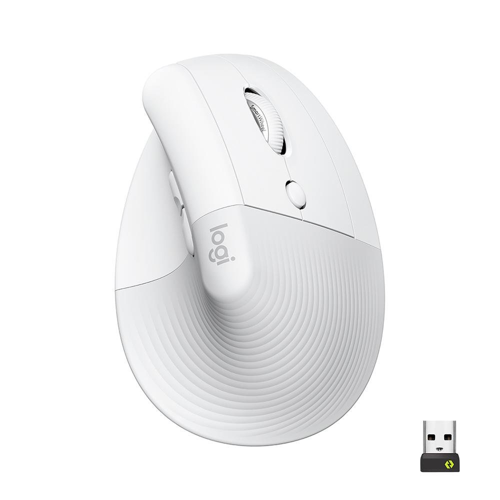 Imagem 23 de 23 do produto Mouse Sem Fio Logitech Lift, 4000 DPI, 6 Botões, Bluetooth, Ergonômico, USB, Branco - 910-006469