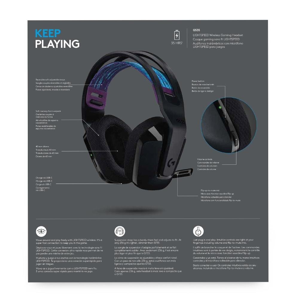 Headset Sem Fio ( Balão.info), Drivers 40mm, USB, Preto - 981-( Balão.info - foto 6
