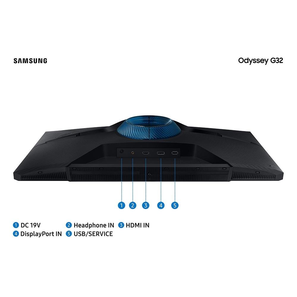 Imagem 7 de 7 do produto Monitor Gamer Samsung Odyssey G32 27", 165Hz, Full HD, 1ms, DisplayPort e HDMI, FreeSync Premium, Ajuste de Altura, Preto - LS27AG320NLXZD