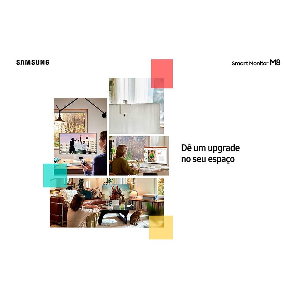 Imagem 8 de 14 do produto Monitor Smart Samsung M8 32" IPS 4K UHD, HDR 10, HDMI/USB-C, Tizen, WebCam, Bluetooth, WiFi, AirPlay 2, VESA, Branco - LS32BM801ULXZD