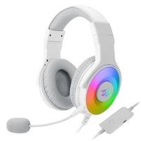 Headset Gamer Redragon Pandora Lunar White, RGB, Drivers 50mm, USB, Branco   Agora com a pintura exclusiva Lunar White para trazer ainda mais estilo p