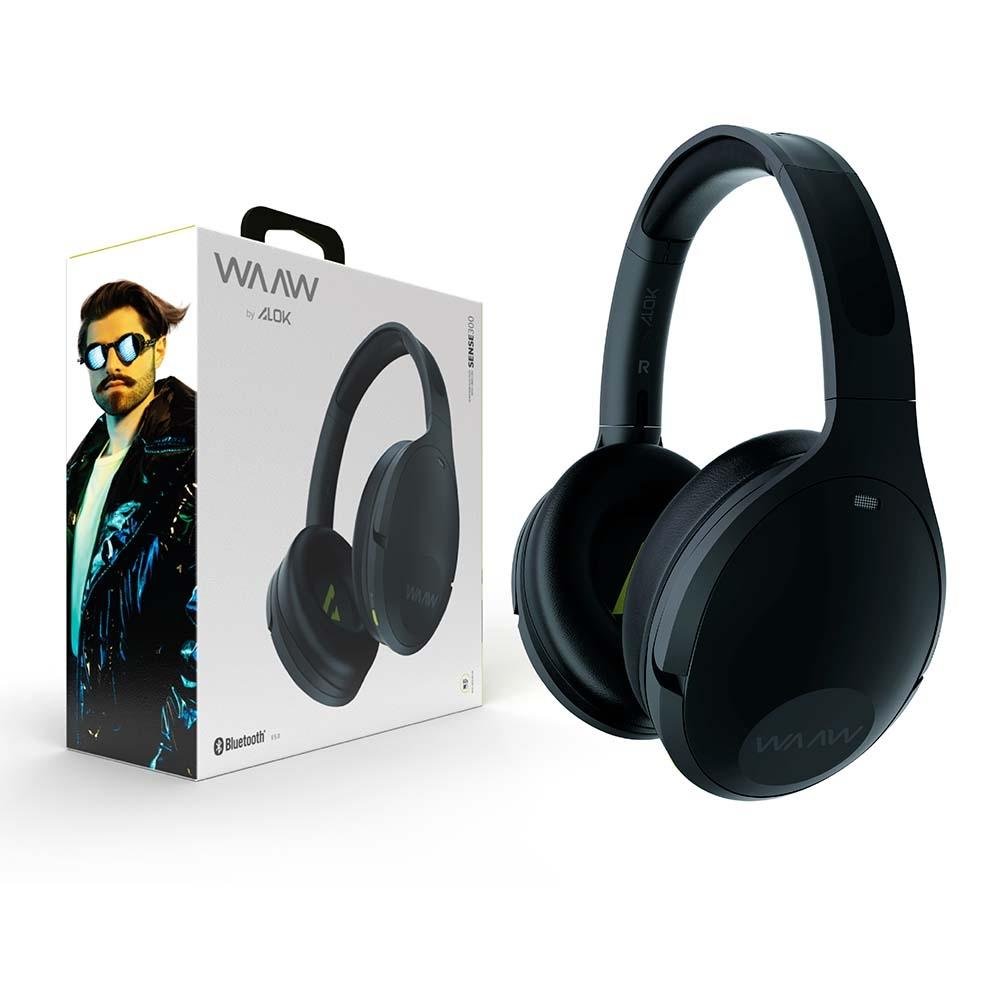 Imagem 6 de 19 do produto Fone de Ouvido WAAW by Alok Sense 300HBNC, Bluetooth, Cancelamento de Ruído Ativo, Microfone Integrado, Preto - WAAW0013
