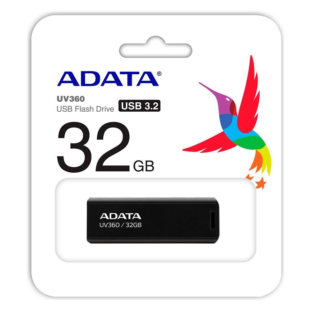 Imagem 2 de 5 do produto Pen Drive Adata UV360, 32GB, USB 3.2, Preto - AUV360-32G-RBK