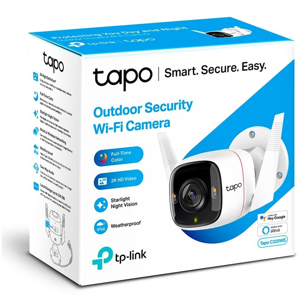 Câmera de Segurança Externa TP-Link, Wifi, QHD, Visão Noturna Colorida, Branco - Tapo C320WS Câmera de Segurança Externa TP-Link, Wifi, QHD, Visão Noturna Colorida, Branco - Tapo C320WS