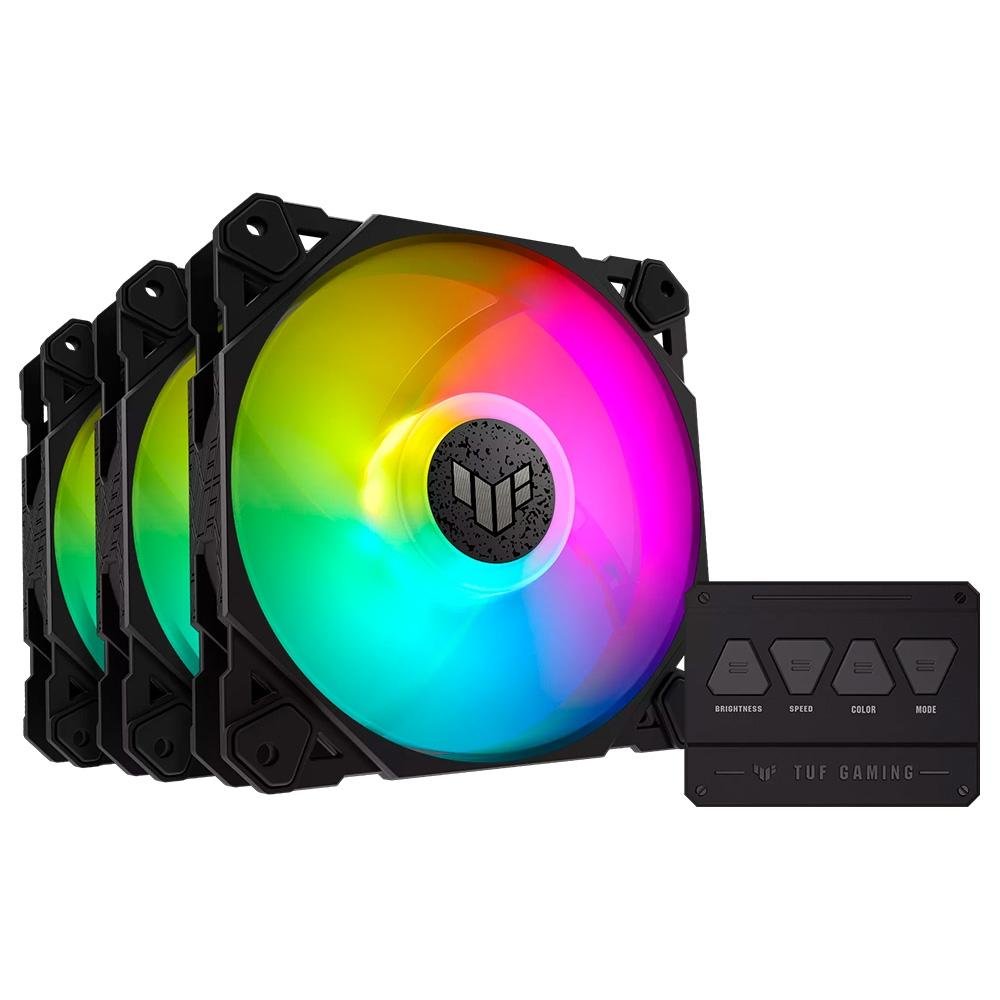 Kit com 3 Ventoinhas ASUS TUF Gaming TF120, 120mm, Led ARGB, Preto - 90DA0030-B00030 4