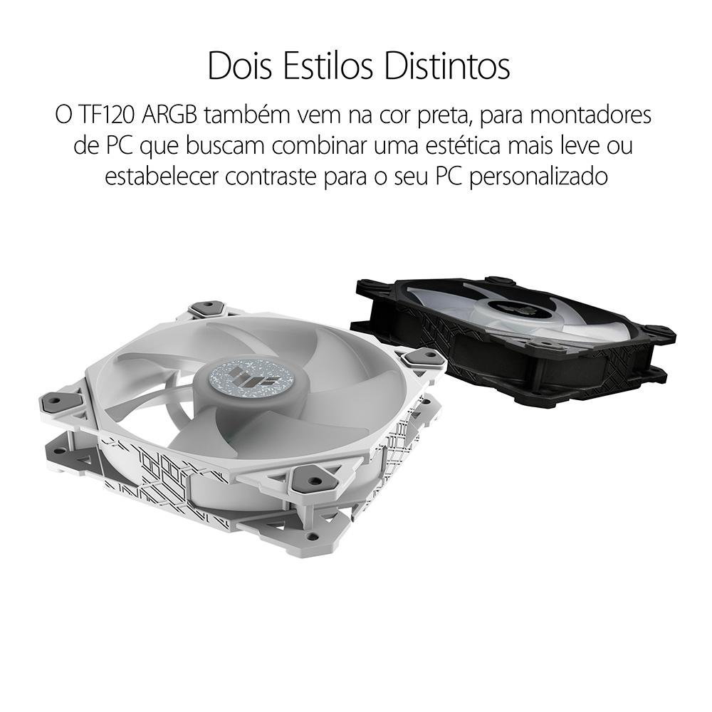 Imagem 11 de 18 do produto Kit com 3 Ventoinhas ASUS TUF Gaming TF120, 120mm, Led ARGB, Preto - 90DA0030-B00030
