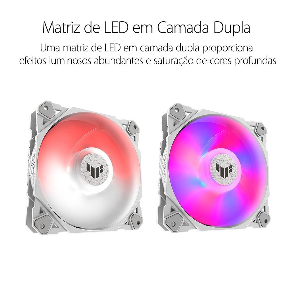 Imagem 13 de 18 do produto Kit com 3 Ventoinhas ASUS TUF Gaming TF120, 120mm, Led ARGB, Preto - 90DA0030-B00030