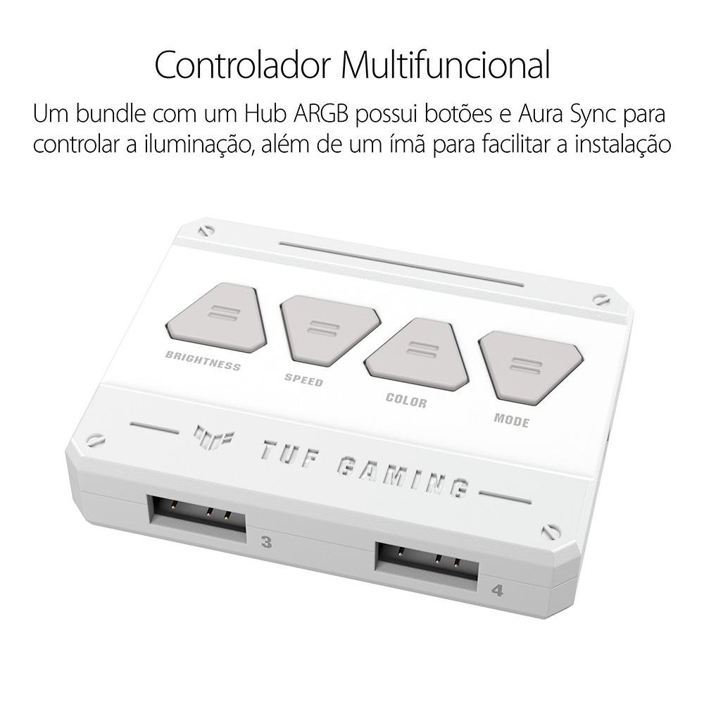 Imagem 14 de 18 do produto Kit com 3 Ventoinhas ASUS TUF Gaming TF120, 120mm, Led ARGB, Preto - 90DA0030-B00030