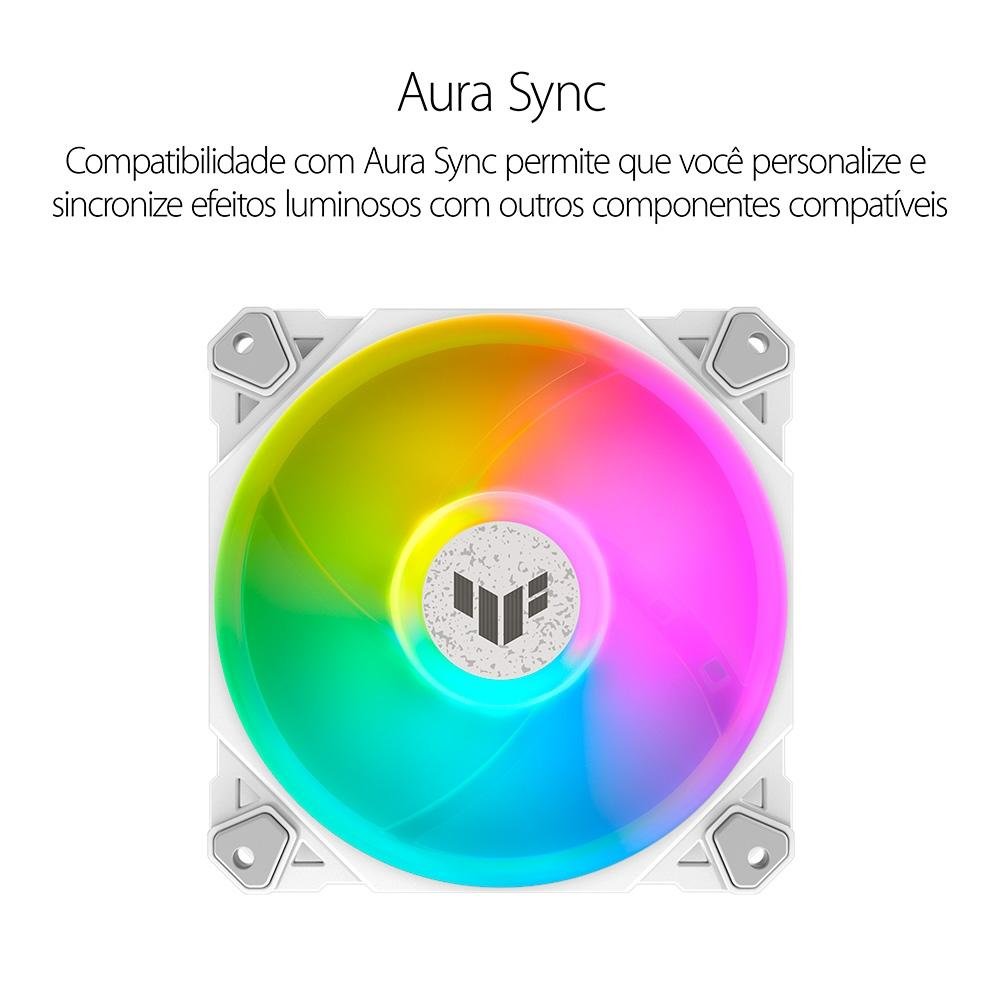 Imagem 8 de 13 do produto Ventoinha Asus TUF Gaming TF120, 120mm, ARGB, Preto - 90DA0030-B00000