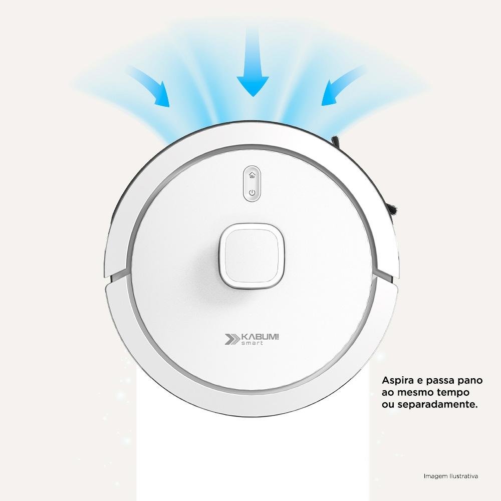 Robô Aspirador e Passa Pano Balão.info! smart 900 - 5 Modos de Limpeza, Base 2 em 1, Mapeamento 3D - 127v - Branco - ( Balão.info - foto 6