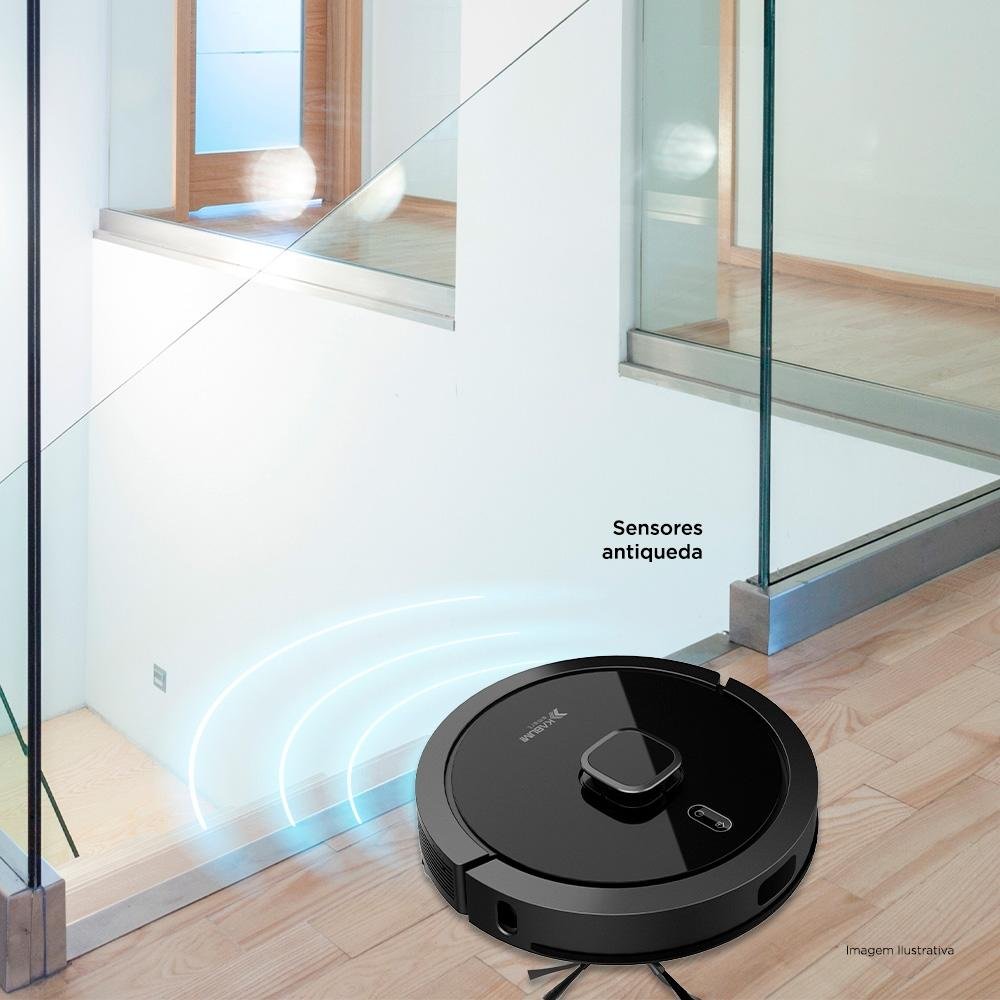 Robô Aspirador e Passa Pano KABUM! smart 900 - 5 Modos de Limpeza, Base 2 em 1, Mapeamento 3D - 220v - Preto - KBSF010 Robô Aspirador e Passa Pano KABUM! smart 900 - 5 Modos de Limpeza, Base 2 em 1, Mapeamento 3D - 220v - Preto - KBSF010
