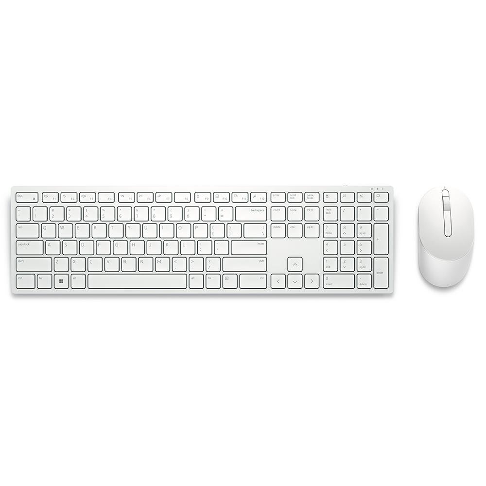 Imagem 3 de 5 do produto Kit Teclado e Mouse Sem Fio Dell Pro, 4000 DPI, ABNT2, Branco Gelo - KM5221W