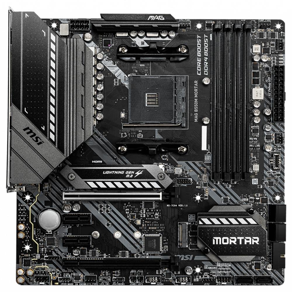Imagem 5 de 5 do produto Placa-Mãe MSI Mortar, AMD AM4, mATX, DDR4, Preto - MAG B550M MORTAR