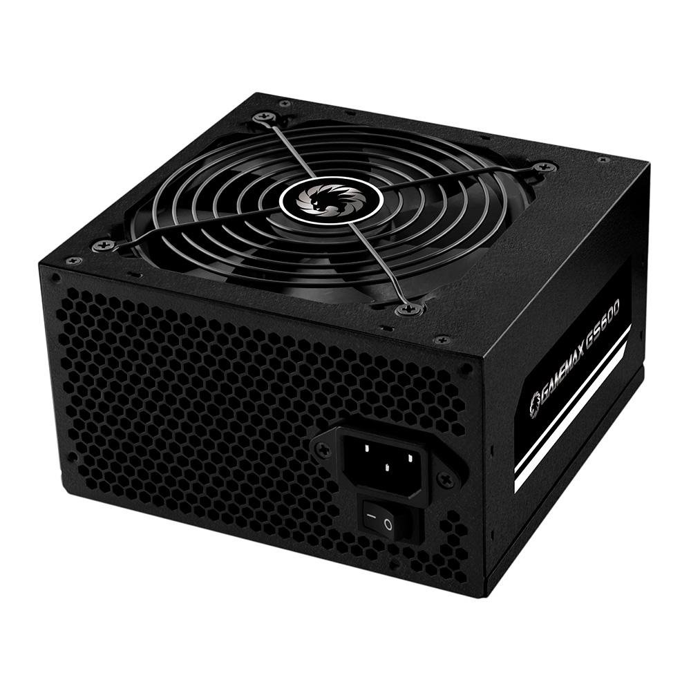 Fonte Gamemax GS600, 600W, 80 Plus White, PFC Ativo, Com Cabo, Preto - GS600 Fonte Gamemax GS600, 600W, 80 Plus White, PFC Ativo, Com Cabo, Preto - GS600
