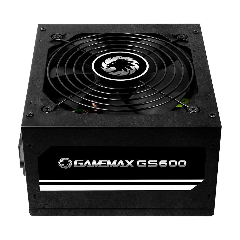 Fonte Gamemax GS600, 600W, 80 Plus White, PFC Ativo, Com Cabo, Preto - GS600 Fonte Gamemax GS600, 600W, 80 Plus White, PFC Ativo, Com Cabo, Preto - GS600