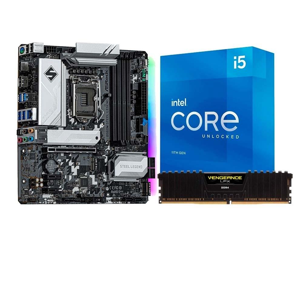 Kit Processador Intel Core i5-11400 + Placa Mãe ASRock B560M Kit Processador Intel Core i5-11400 + Placa Mãe ASRock B560M