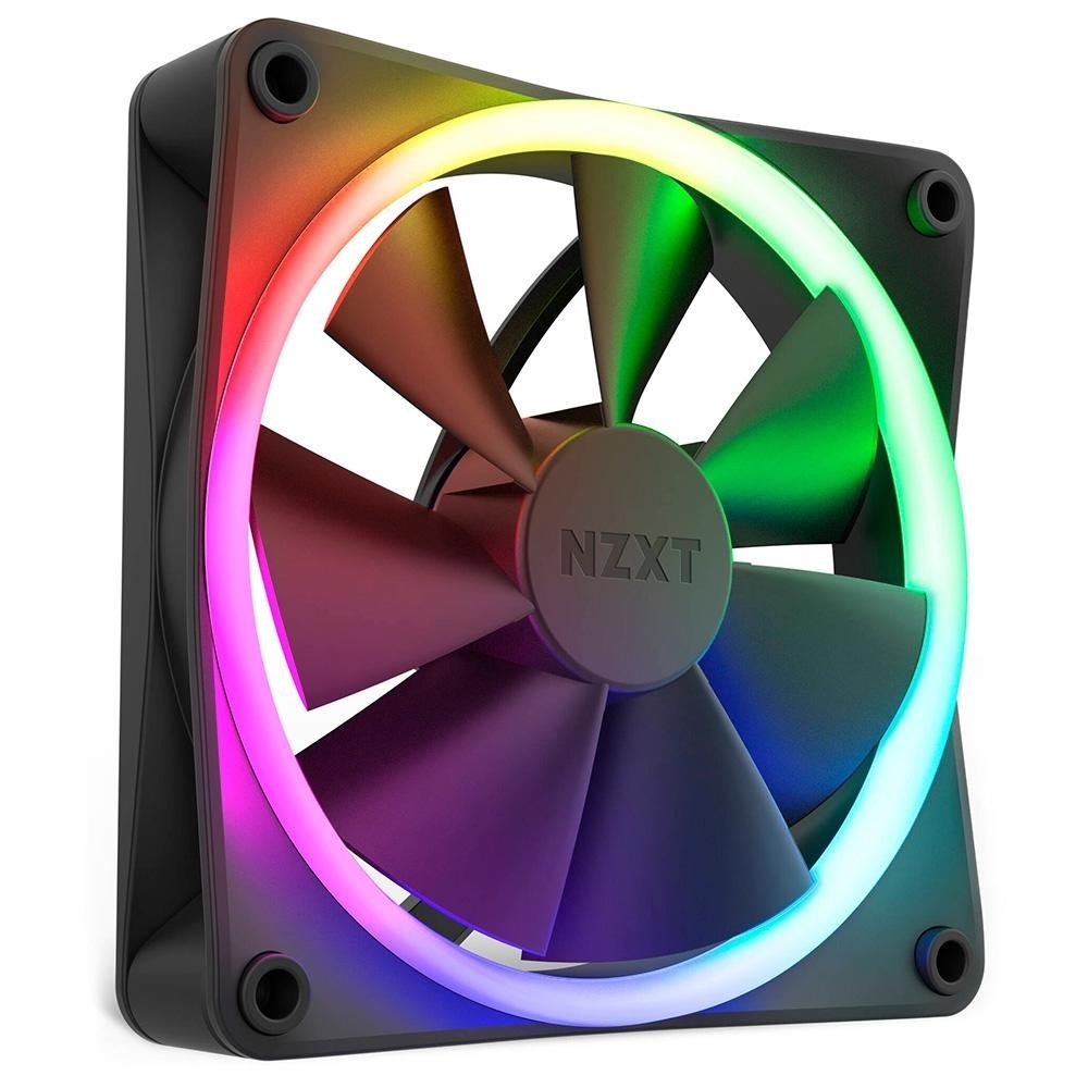 Imagem 2 de 5 do produto Kit Com 2 Ventoinhas NZXT, 140mm, RGB, Com Controlador, Preto - RF-R14DF-B1