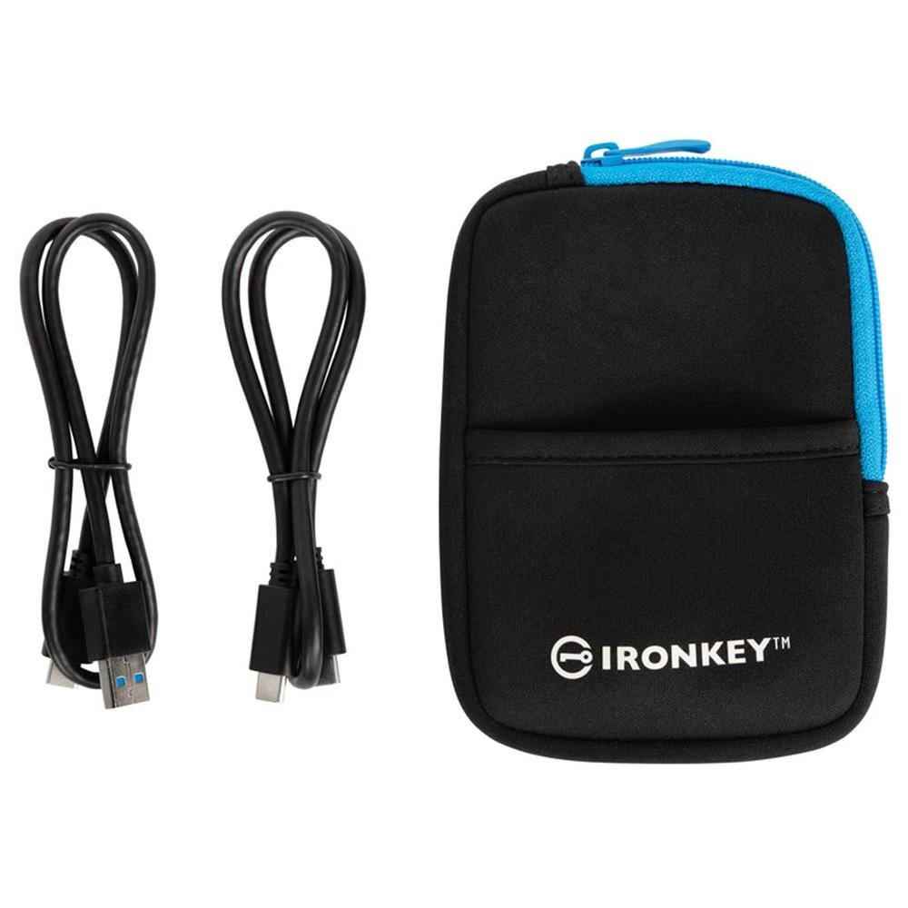 Imagem 5 de 5 do produto SSD Kingston IronKey Vault Privacy 80, 960GB, Portátil, USB 3.2 Gen 1, Leitura: 250 MB/s, Gravação: 250 MB/s, Azul - IKVP80ES/960G
