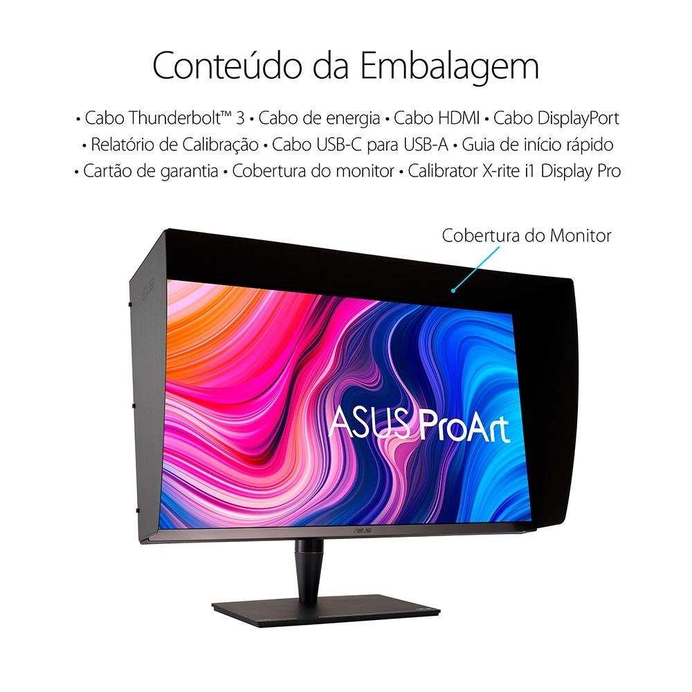 Monitor Profissional Asus ProArt 32" 4K UHD, DisplayPort, HDMI e USB-C, HDR 1400, 99% Adobe RGB, X-rite i1 Pro Calibrator - PA32UCG-K