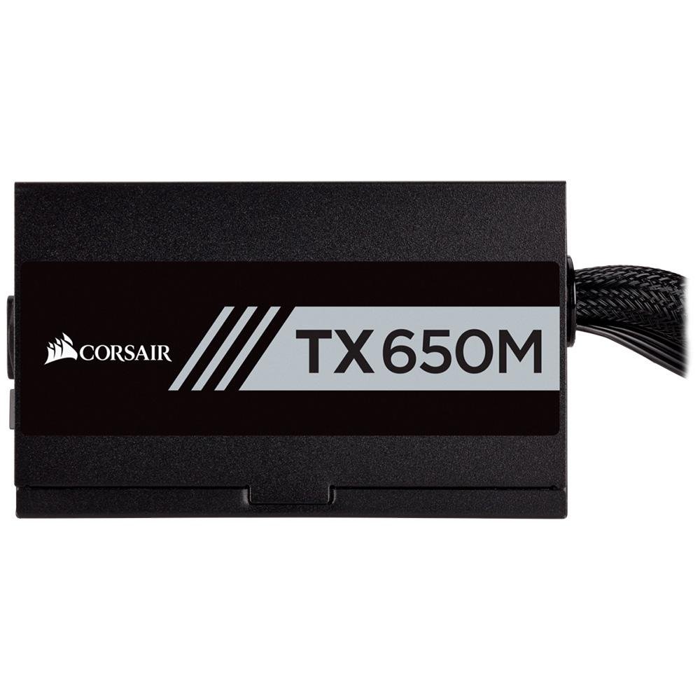 Fonte Corsair TX Series, 650W, 80 Plus Gold, Semi Modular, Sem Cabo, Preto - CP-9020132-NA