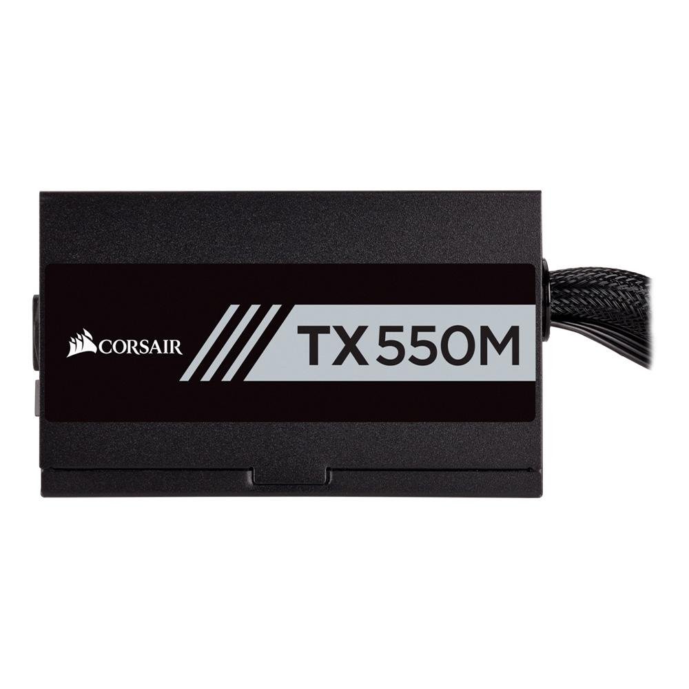 Imagem 2 de 6 do produto Fonte Corsair TX550M, 550W, 80 Plus Gold, Semi Modular, Sem Cabo, Preto - CP-9020133-WW