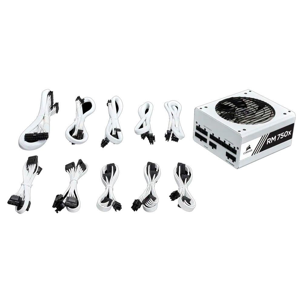 Imagem 7 de 7 do produto Fonte Corsair RMx Series, 750W, 80 Plus Gold, Modular, Sem Cabo, Branca - CP-9020187-NA