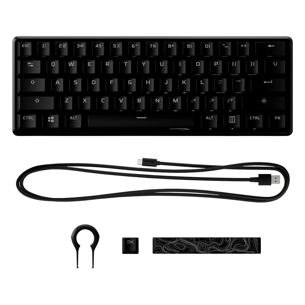 Imagem 6 de 6 do produto Teclado Mecânico Gamer HyperX HX 60 Alloy Origins AQU, Layout 60%, US, Preto - 56R61AA#ABA