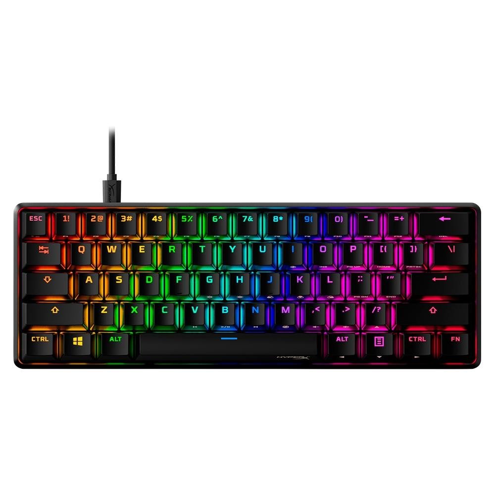 Imagem 2 de 6 do produto Teclado Mecânico Gamer HyperX HX 60 Alloy Origins AQU, Layout 60%, US, Preto - 56R61AA#ABA