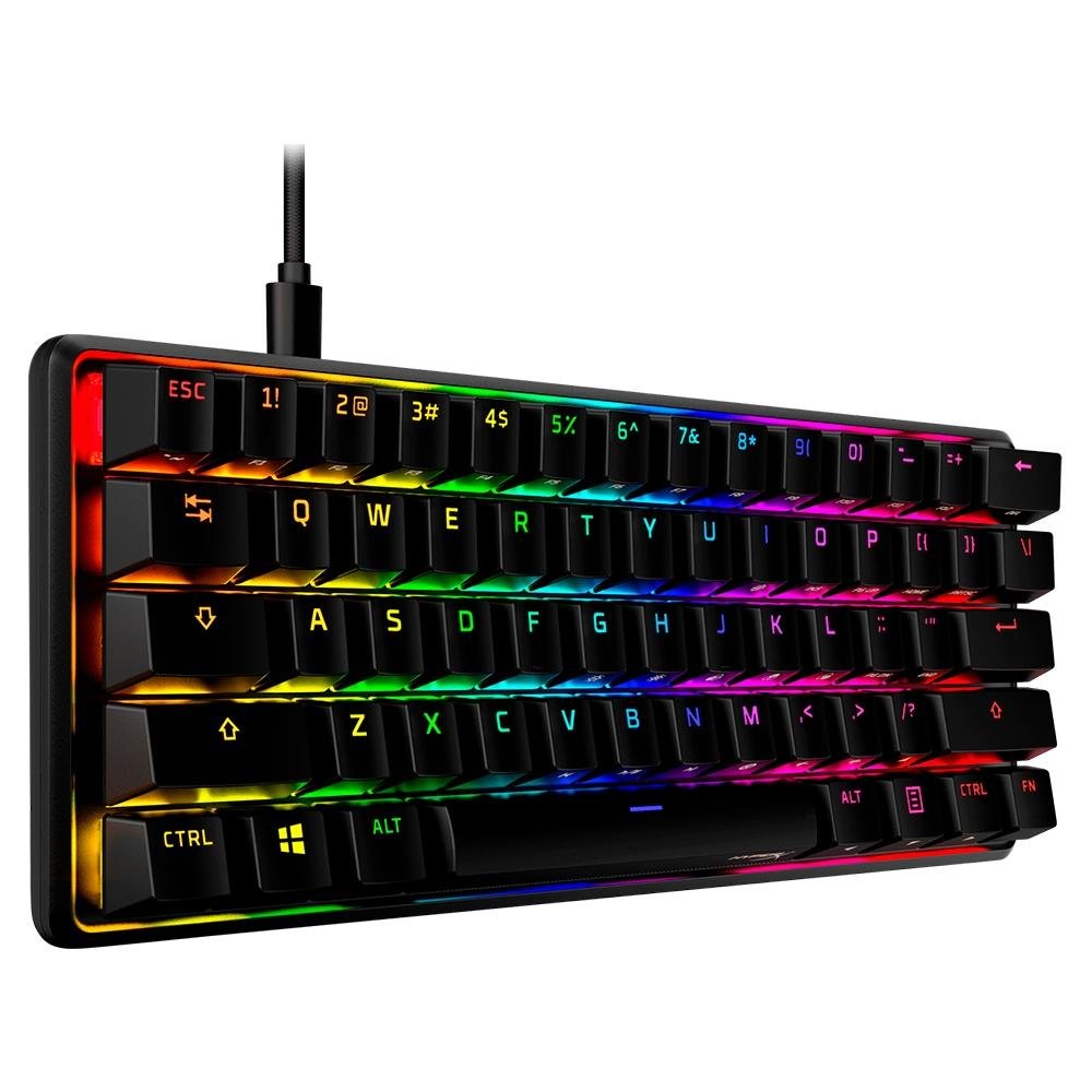 Imagem 3 de 6 do produto Teclado Mecânico Gamer HyperX HX 60 Alloy Origins AQU, Layout 60%, US, Preto - 56R61AA#ABA