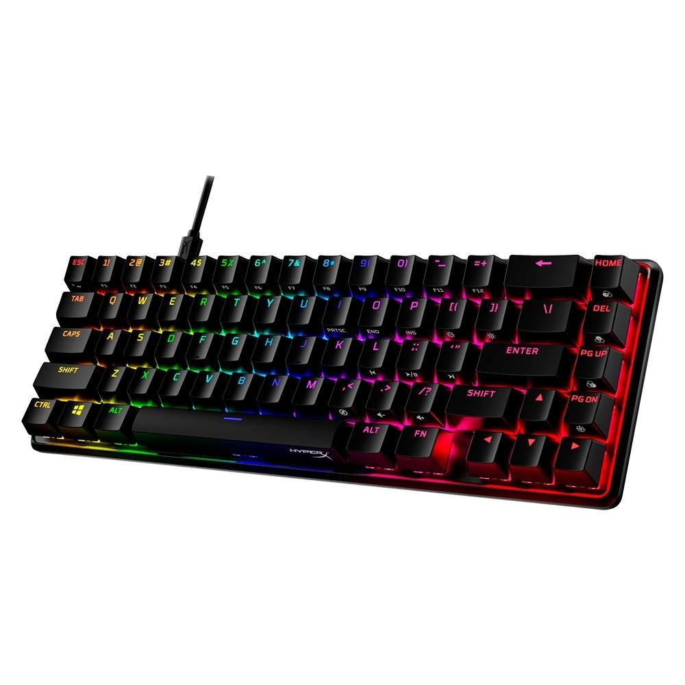 Imagem 4 de 6 do produto Teclado Mecânico Gamer HyperX Alloy Origins 65 HX Aqua, RGB, Layout 65%, US, Preto - 56R64AA#ABA