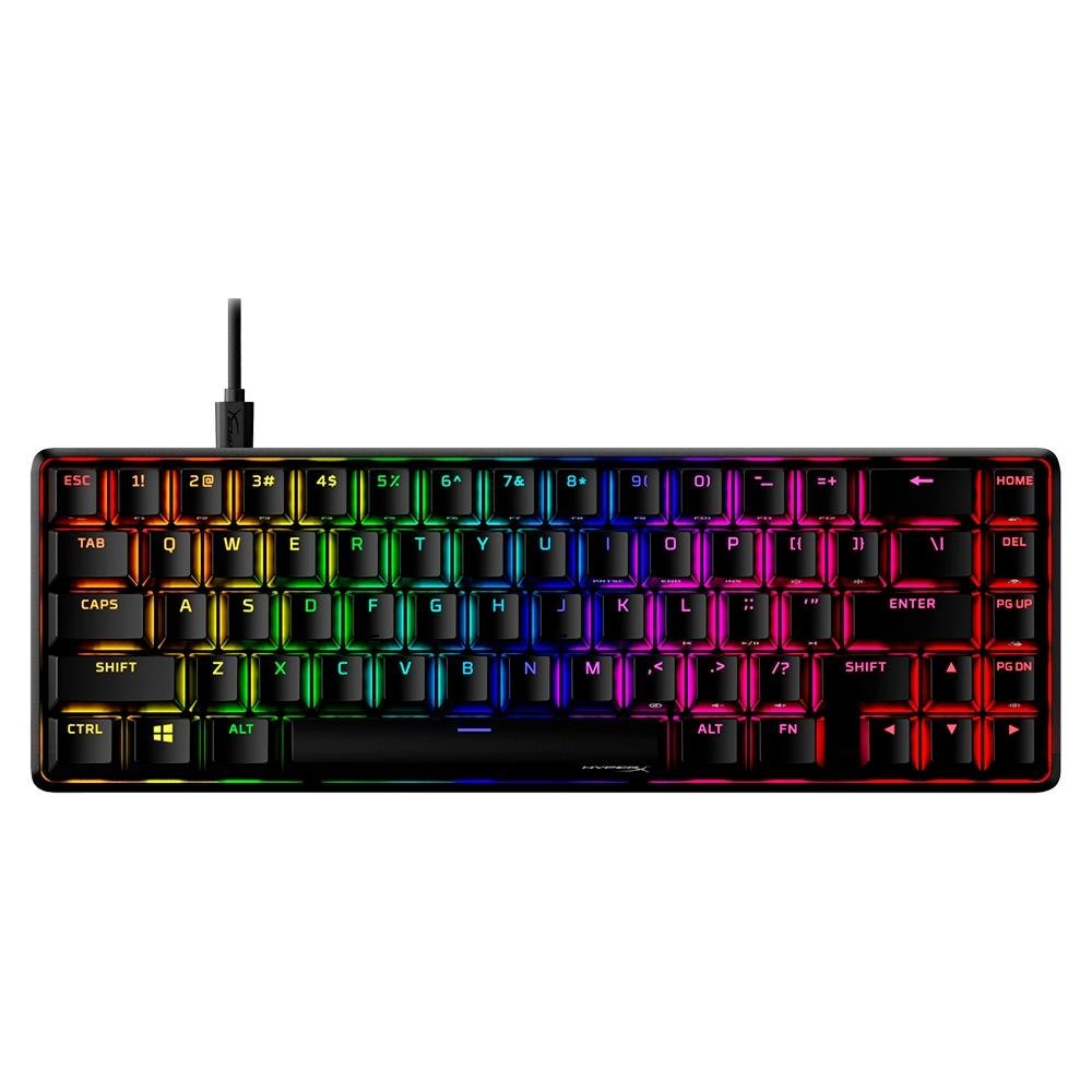 Imagem 2 de 6 do produto Teclado Mecânico Gamer HyperX Alloy Origins 65 HX Aqua, RGB, Layout 65%, US, Preto - 56R64AA#ABA