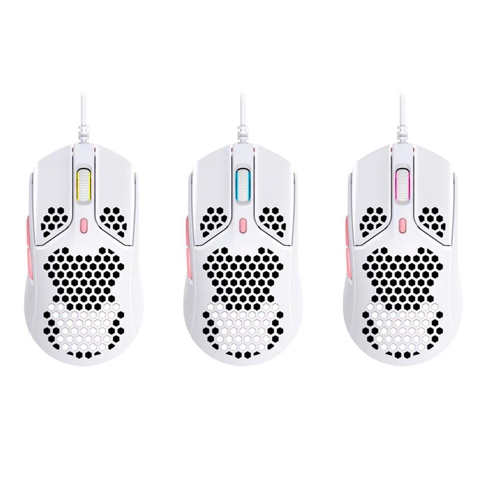 Mouse Gamer HyperX Pulsefire Haste, RGB, 16000 DPI, White / Pink - HMSH1-A-WT/G - 4P5E4AA Mouse Gamer HyperX Pulsefire Haste, RGB, 16000 DPI, White / Pink - HMSH1-A-WT/G - 4P5E4AA