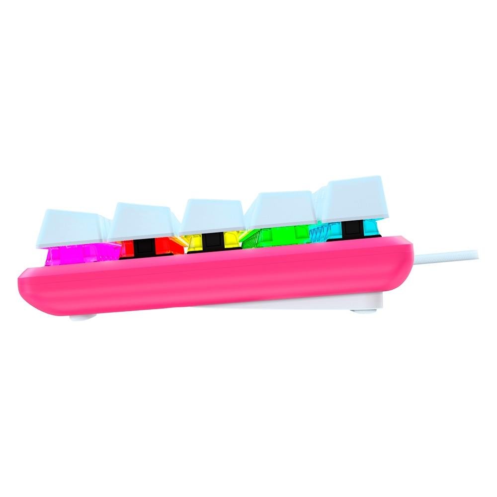 Teclado Gamer HyperX Alloy Origins RGB, Switch HyperX Red,  White / Pink, Layout US 60% -  572Y6AA#ABA