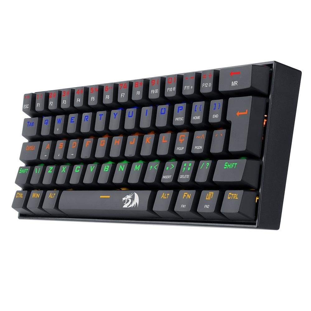 Teclado Mecânico Gamer Redragon Lakshmi, Rainbow RED, Switch, ABNT2, Preto - K606R (PT-RED) Teclado Mecânico Gamer Redragon Lakshmi, Rainbow RED, Switch, ABNT2, Preto - K606R (PT-RED)