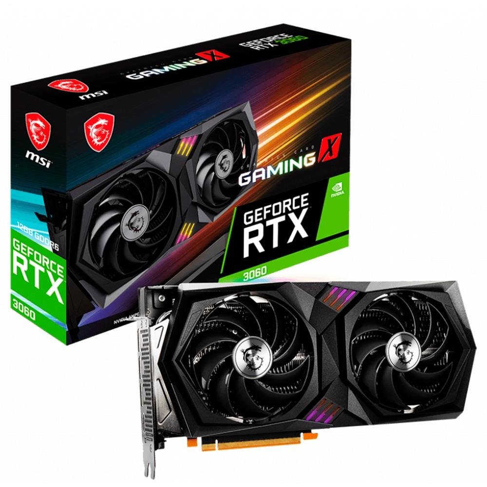 Placa de Vídeo RTX 3060 Gaming X MSI NVIDIA GeForce, 12GB GDDR, RGB, DLSS, Ray Tracing - 912-V397-019