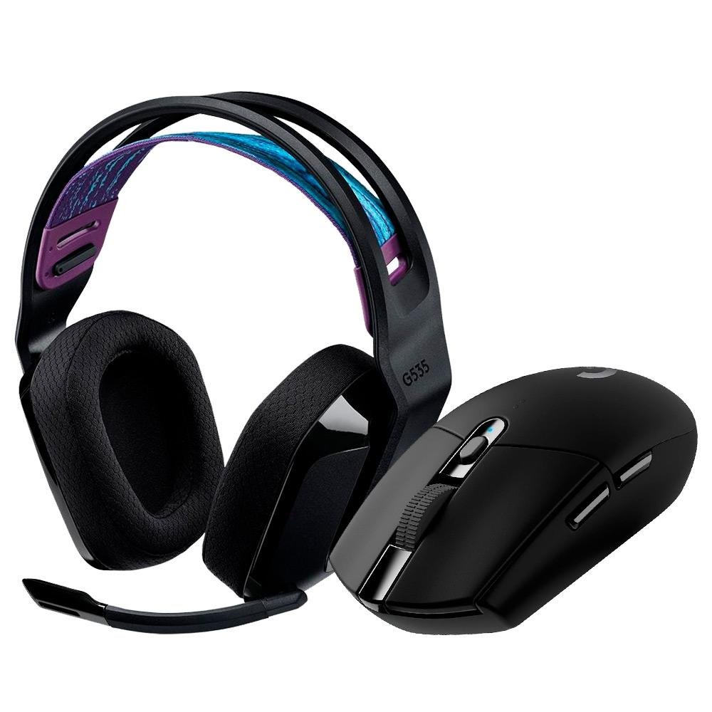 Kit Gamer Logitech Headset Sem Fio G535 Mouse G305 Faz a Boa