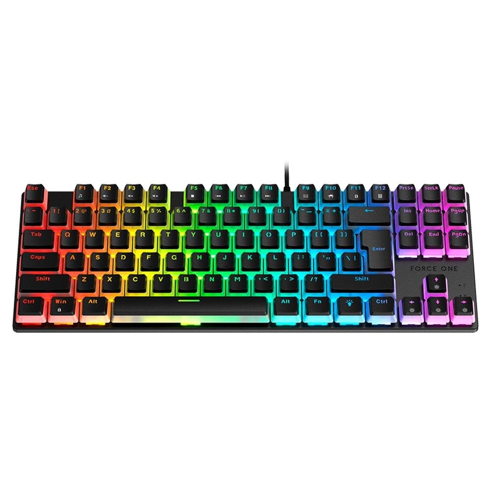 Teclado Mecânico Gamer Force One Keyboard Avro Pro, RGB, Switch Outemu Red, USB, Preto Teclado Mecânico Gamer Force One Keyboard Avro Pro, RGB, Switch Outemu Red, USB, Preto