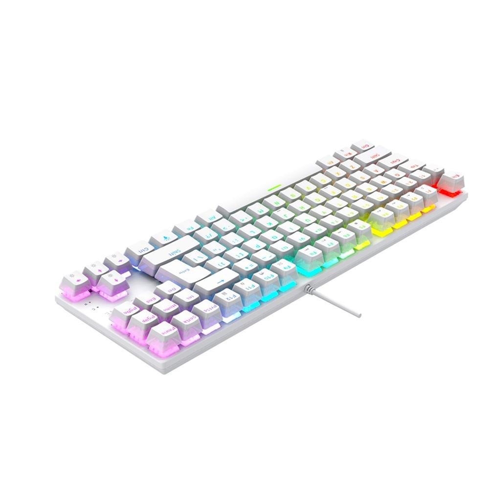 Imagem 2 de 7 do produto Teclado Mecânico Gamer Force One Keyboard Avro Pro, RGB, Switch Outemu Red, USB, Branco