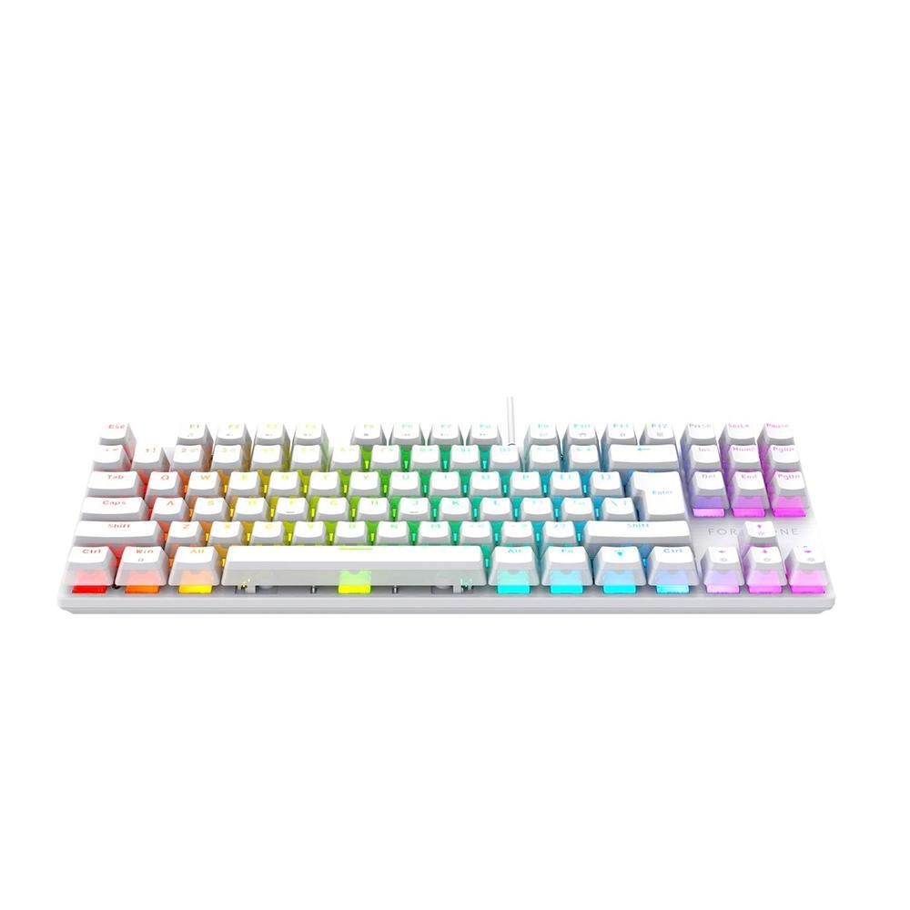 Imagem 5 de 7 do produto Teclado Mecânico Gamer Force One Keyboard Avro Pro, RGB, Switch Outemu Red, USB, Branco