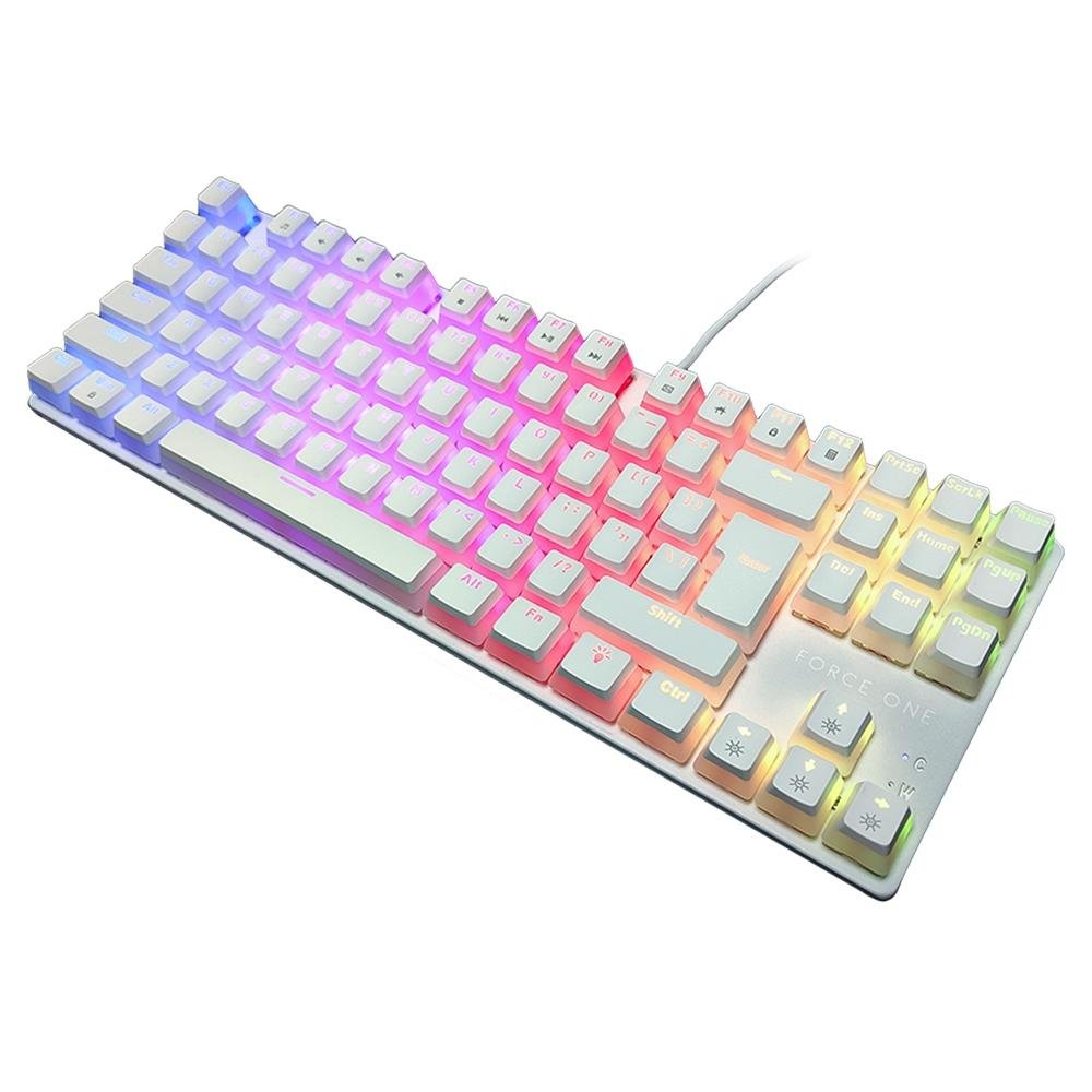Imagem 6 de 7 do produto Teclado Mecânico Gamer Force One Keyboard Avro Pro, RGB, Switch Outemu Red, USB, Branco